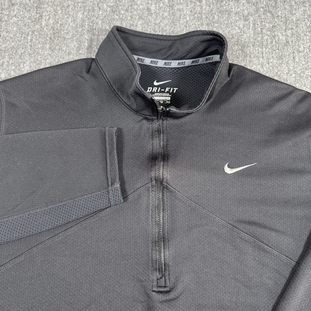 Nike Dri-FIT Men's XXL Black 1/4 Zip Pullover Running Training Long Sleeve